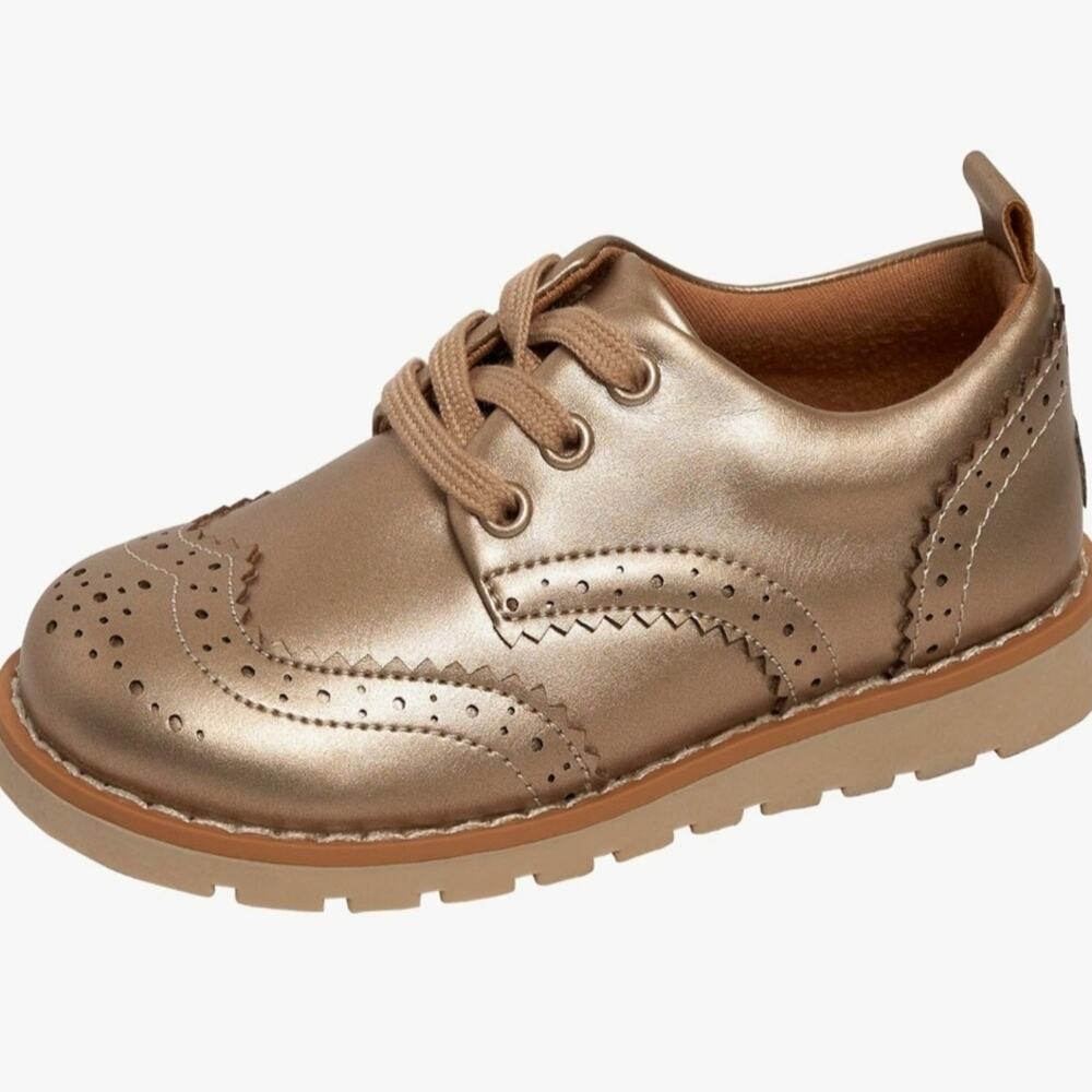 NWT Modern Moments Gold Kids Saddle/ Oxford Shoes Sz. 7